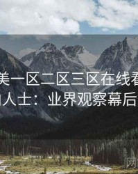 国产欧美一区二区三区在线看专访刘业内人士：业界观察幕后故事